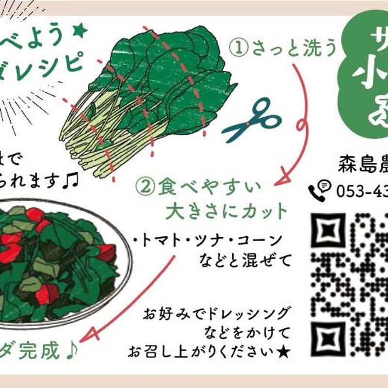 やさいバス/【森島農園】生で食べる小松菜！サラダ小松菜ぷち（50g入