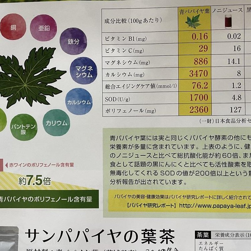 やさいバス/ジミーFarmのサンパパイヤの葉茶 7包入り